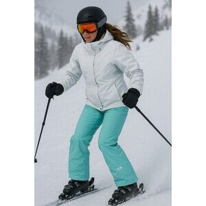 The North Face Hyvent Pant Women S Black Snowboarding Skiing Blue Fleece Lining